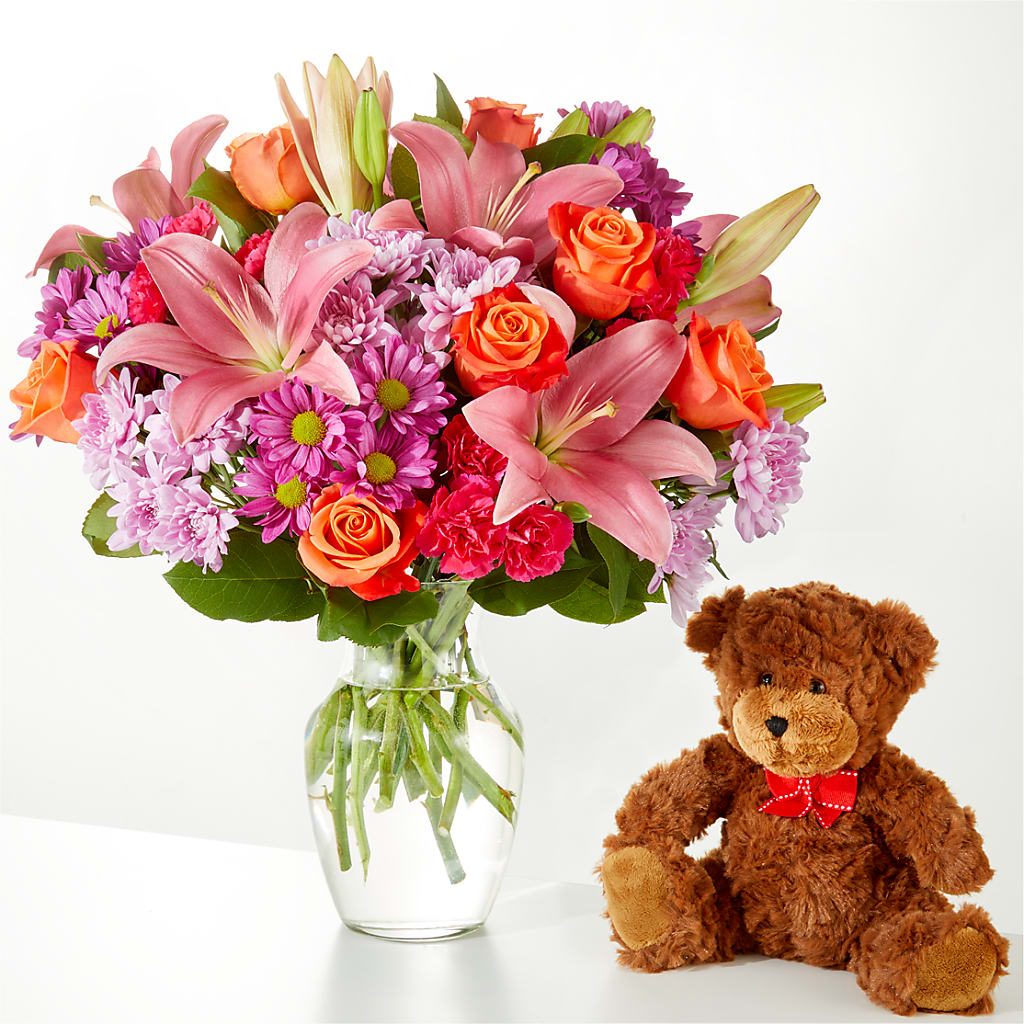 One and Only Bouquet and Bear Bundle – BUDS CUT FLOWERS & MORE, Taos NM