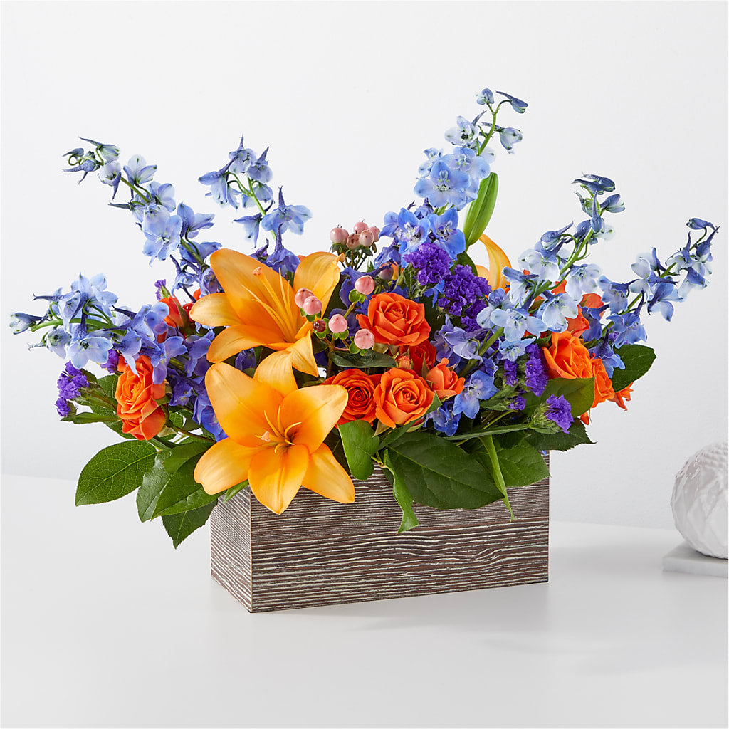 Radiant Citrus Box Bouquet – BUDS CUT FLOWERS & MORE, Taos NM