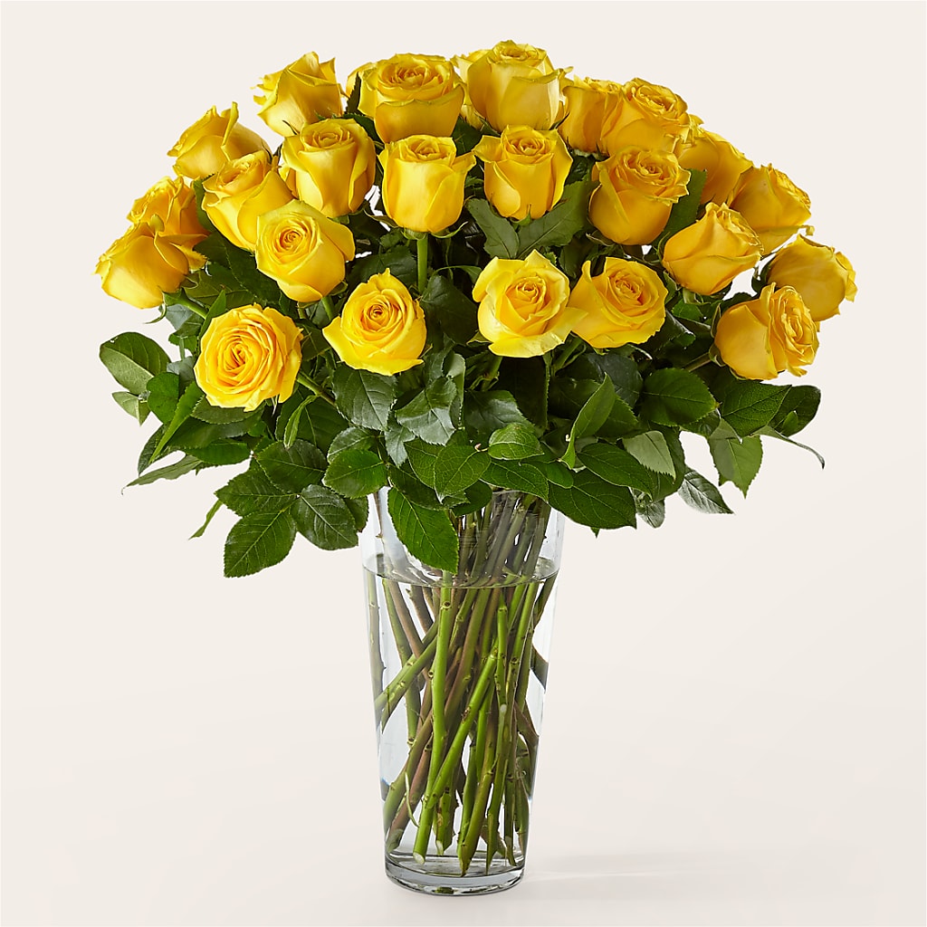 Long Stem Yellow Rose Bouquet – BUDS CUT FLOWERS & MORE, Taos NM