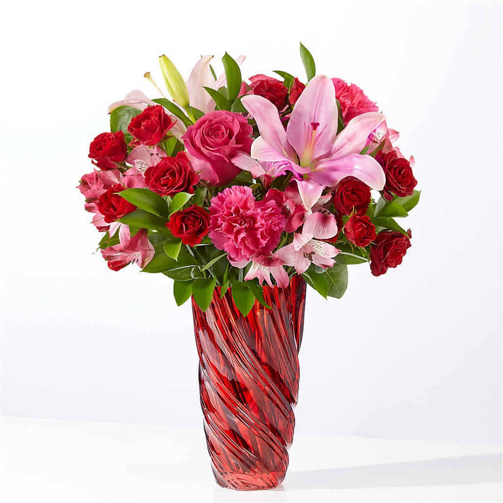 In Love Bouquet with Luxe Swirl Vase – BUDS CUT FLOWERS & MORE, Taos NM