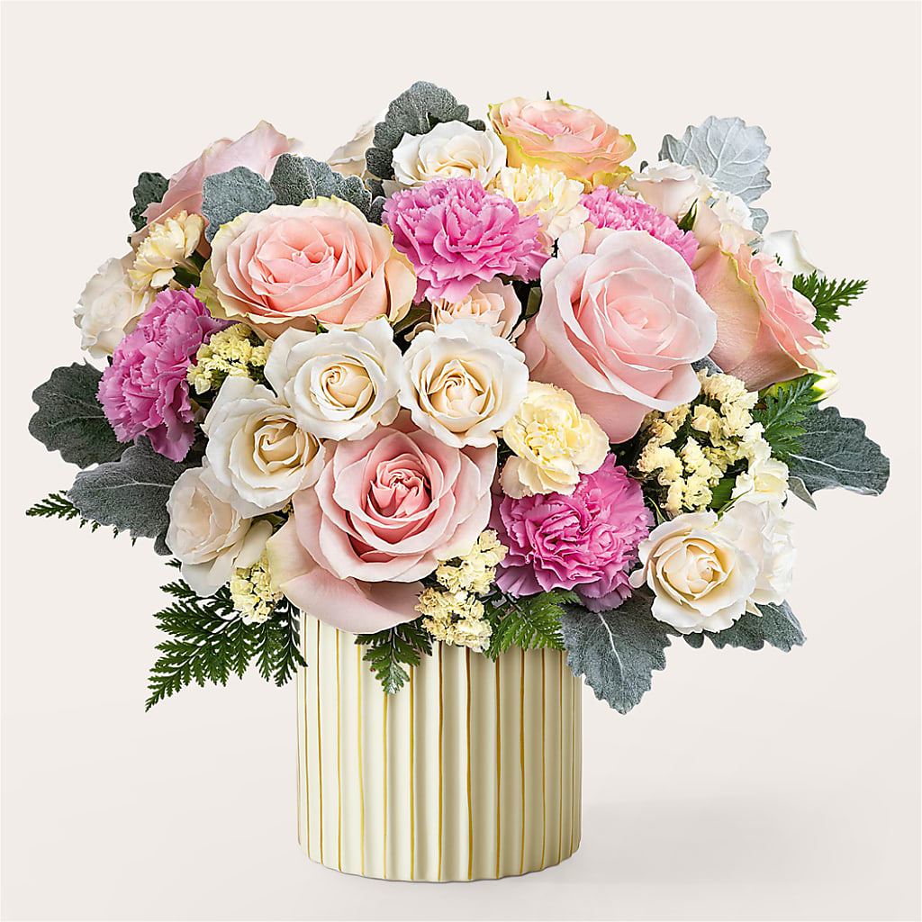 Blissful Moments Bouquet with Ivory Vase – BUDS CUT FLOWERS & MORE, Taos NM