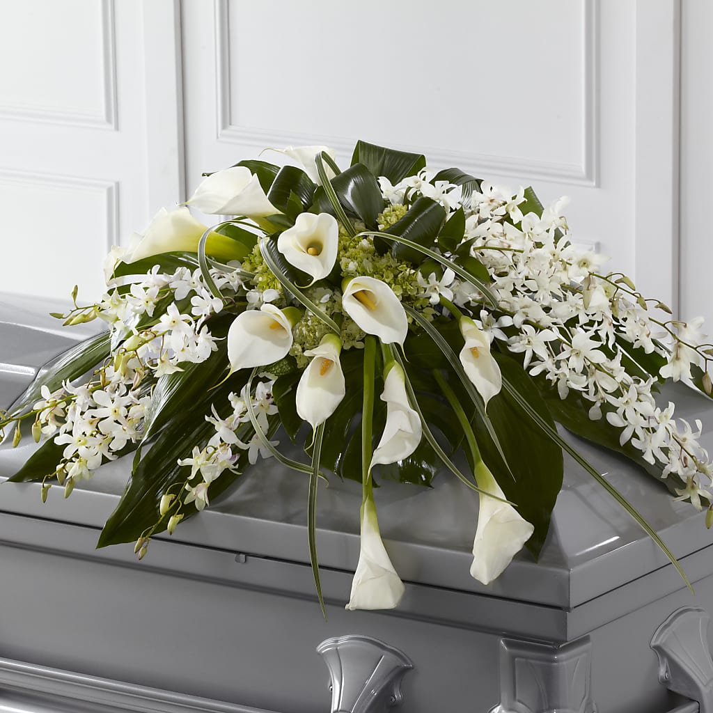 Angel Wings Casket Spray – BUDS CUT FLOWERS & MORE, Taos NM