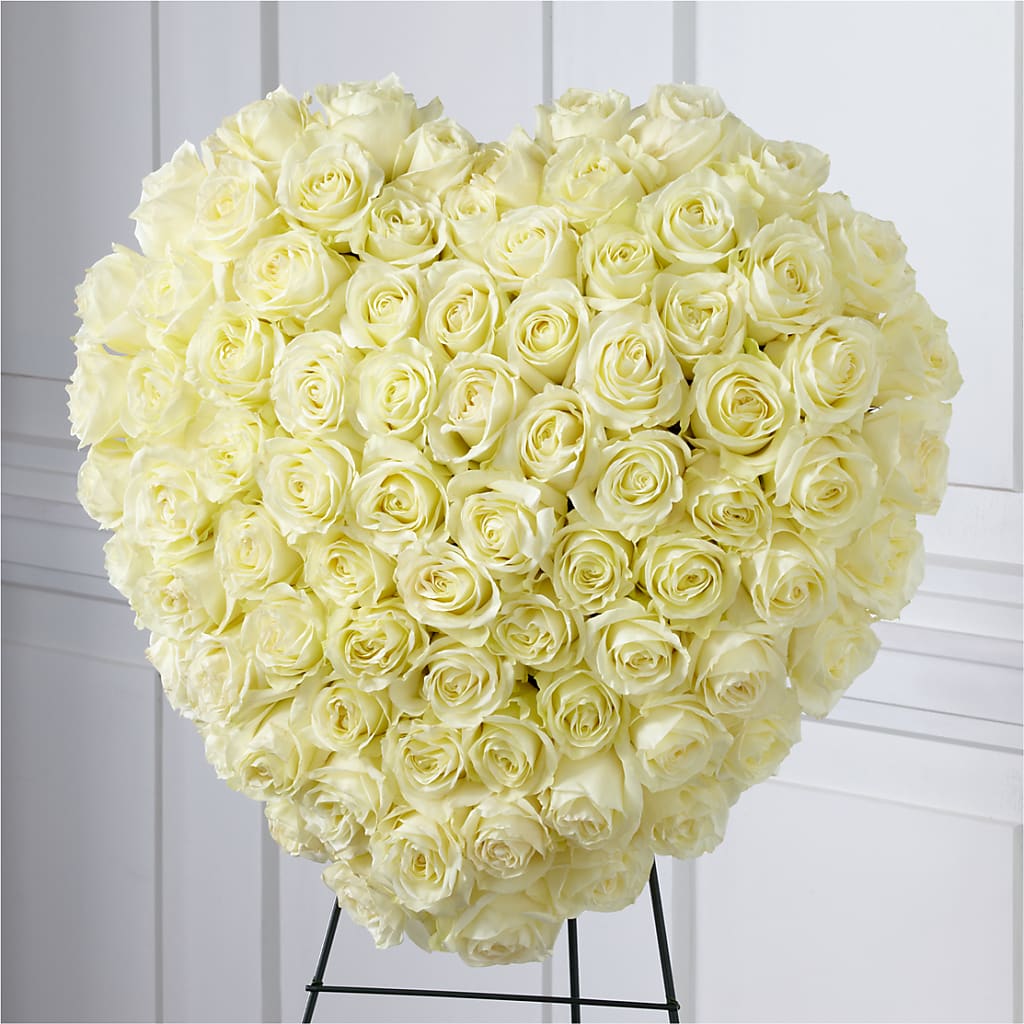 Elegant Remembrance Standing Heart – BUDS CUT FLOWERS & MORE, Taos NM