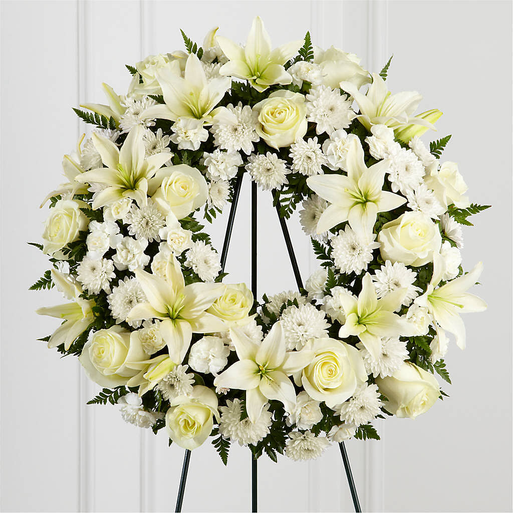 Treasured Tribute Wreath – BUDS CUT FLOWERS & MORE, Taos NM