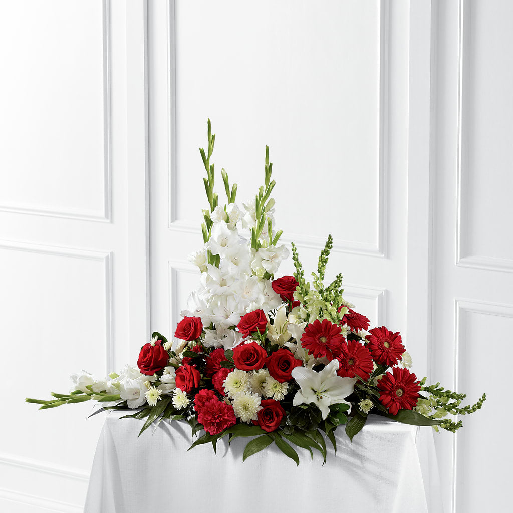 Crimson & White Arrangement – BUDS CUT FLOWERS & MORE, Taos NM