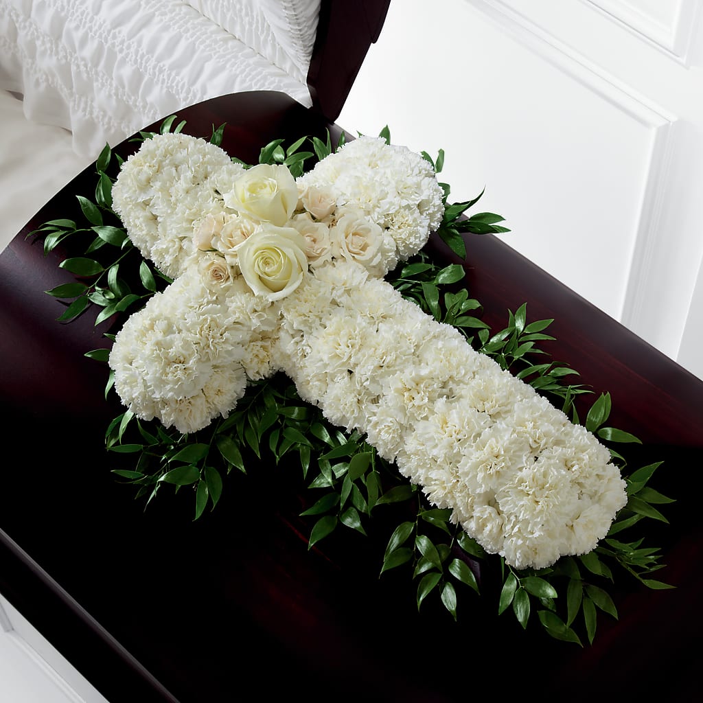 Peaceful Memories Casket Spray (Standard) – BUDS CUT FLOWERS & MORE, Taos NM