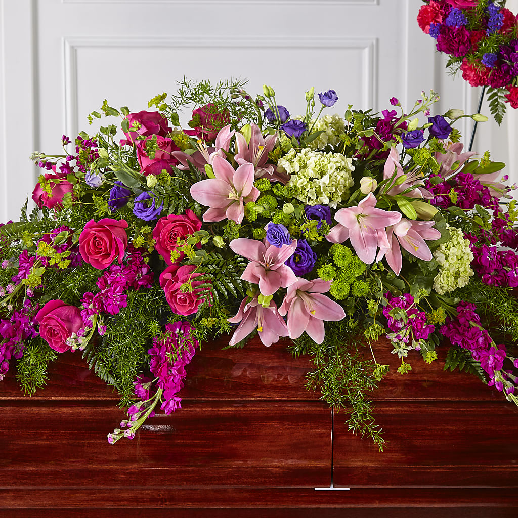 Radiant Tribute Casket Spray – BUDS CUT FLOWERS & MORE, Taos NM