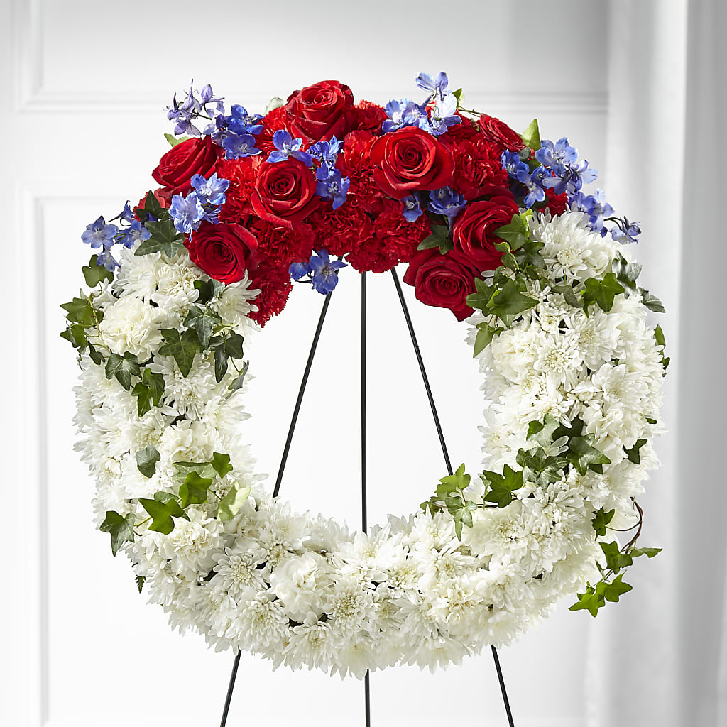 Patriotic Passion Wreath – BUDS CUT FLOWERS & MORE, Taos NM