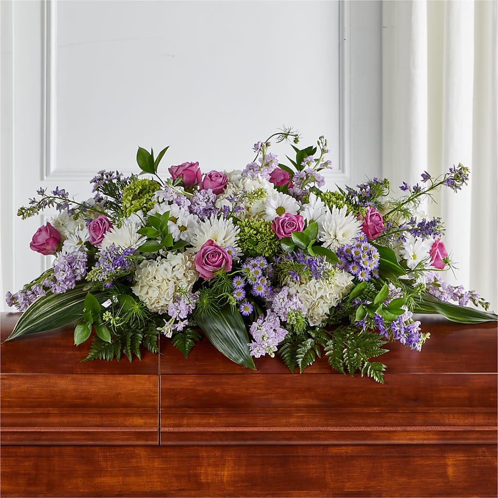 Meadows of Serenity Casket Spray – BUDS CUT FLOWERS & MORE, Taos NM