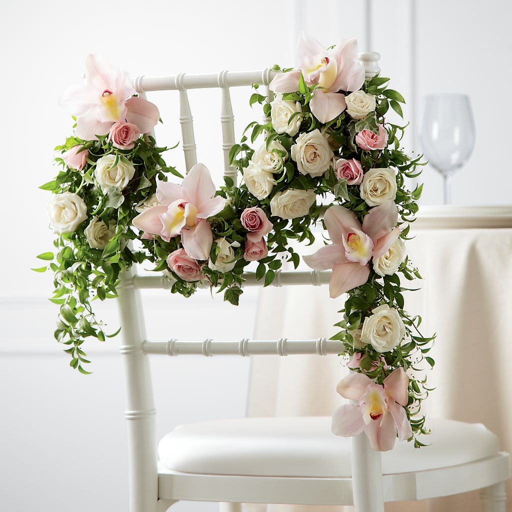 Orchid Rose Chair Décor – BUDS CUT FLOWERS & MORE, Taos NM