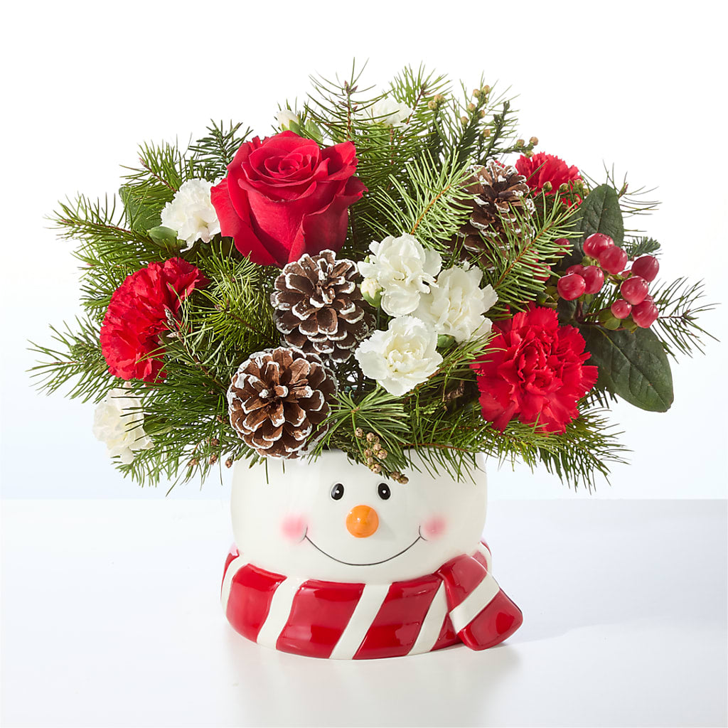 Jolly Snowman Bouquet – BUDS CUT FLOWERS & MORE, Taos NM