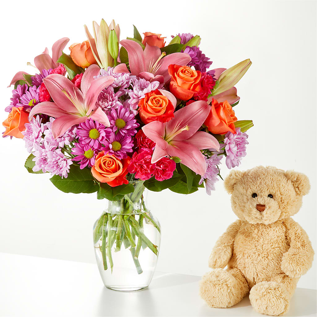 One and Only Bouquet and Bear Bundle – BUDS CUT FLOWERS & MORE, Taos NM