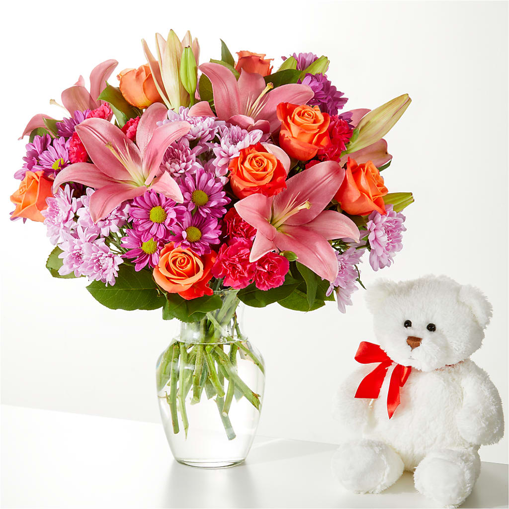 One and Only Bouquet and Bear Bundle – BUDS CUT FLOWERS & MORE, Taos NM