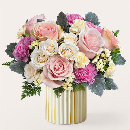 Blissful Moments Bouquet with Ivory Vase – BUDS CUT FLOWERS & MORE, Taos NM