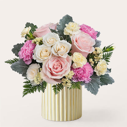 Blissful Moments Bouquet with Ivory Vase – BUDS CUT FLOWERS & MORE, Taos NM