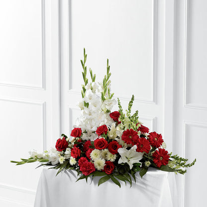 Crimson & White Arrangement – BUDS CUT FLOWERS & MORE, Taos NM