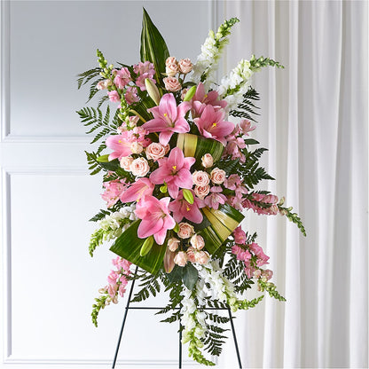 Elegant Embrace Standing Spray – BUDS CUT FLOWERS & MORE, Taos NM