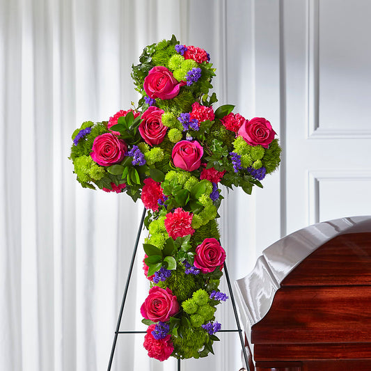 Tribute Rose Floral Cross – BUDS CUT FLOWERS & MORE, Taos NM