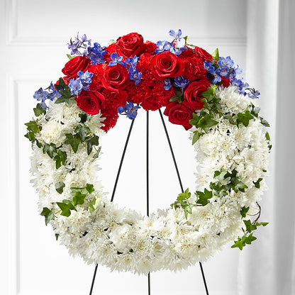 Patriotic Passion Wreath – BUDS CUT FLOWERS & MORE, Taos NM