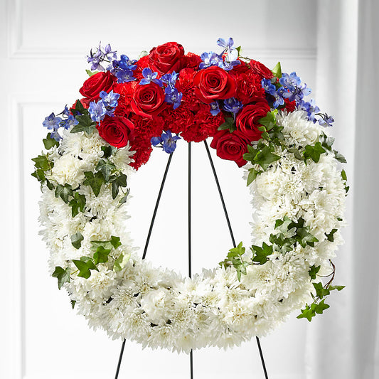 Patriotic Passion Wreath – BUDS CUT FLOWERS & MORE, Taos NM