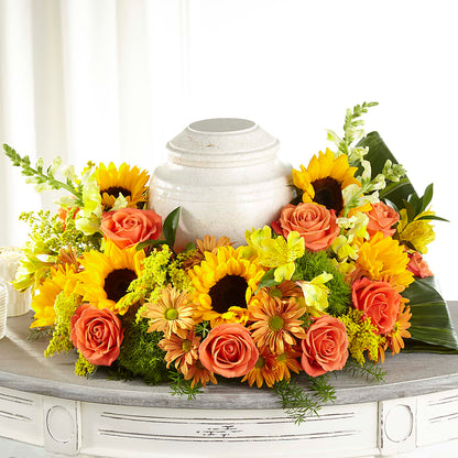 Faithful Sunflower Cremation Adornment – BUDS CUT FLOWERS & MORE, Taos NM