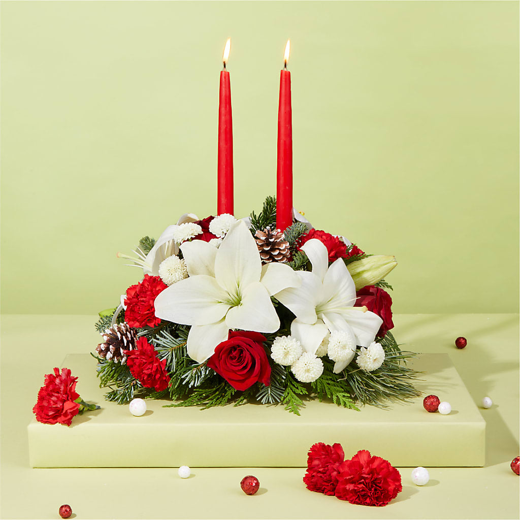 Seasonal Festivities Centerpiece – BUDS CUT FLOWERS & MORE, Taos NM