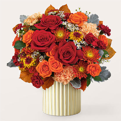 Merlot Bouquet with Ivory Vase – BUDS CUT FLOWERS & MORE, Taos NM