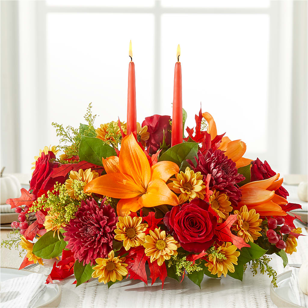 Autumn's Embrace Centerpiece – BUDS CUT FLOWERS & MORE, Taos NM
