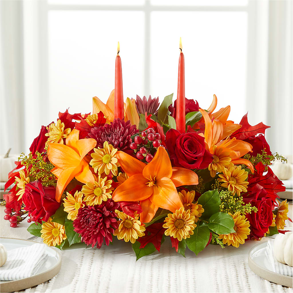 Autumn's Embrace Centerpiece – BUDS CUT FLOWERS & MORE, Taos NM