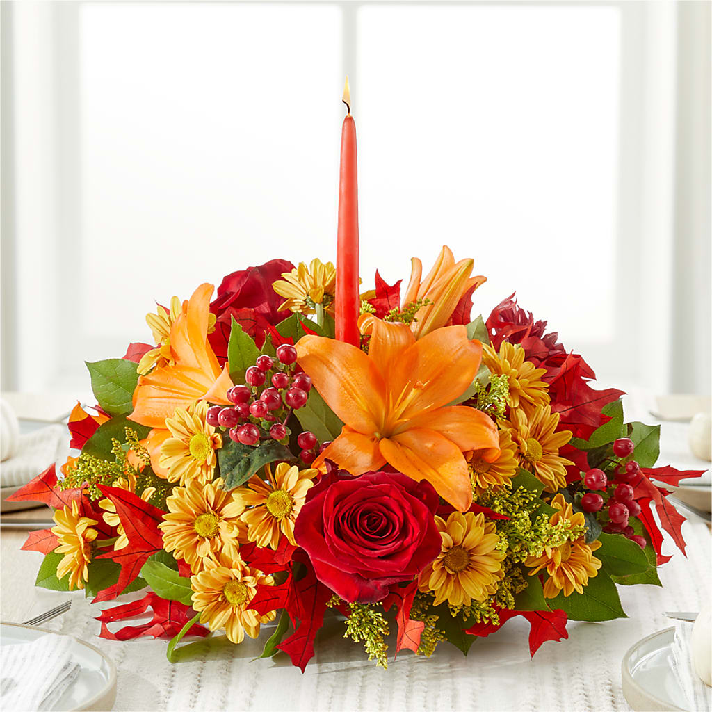Autumn's Embrace Centerpiece – BUDS CUT FLOWERS & MORE, Taos NM