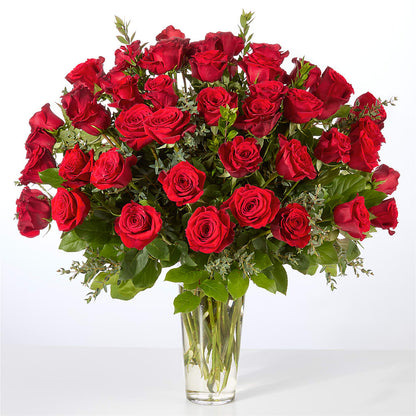 Forever Yours Fifty Stem Red Rose Bouquet – BUDS CUT FLOWERS & MORE, Taos NM