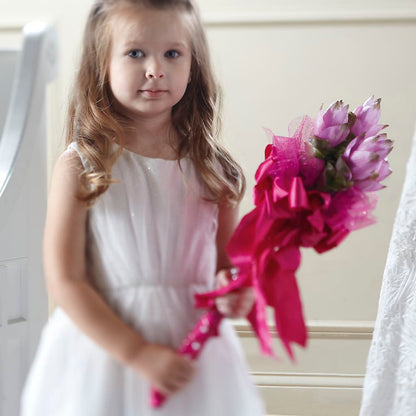 Sparkle Pink Flower Girl Bouquet – BUDS CUT FLOWERS & MORE, Taos NM